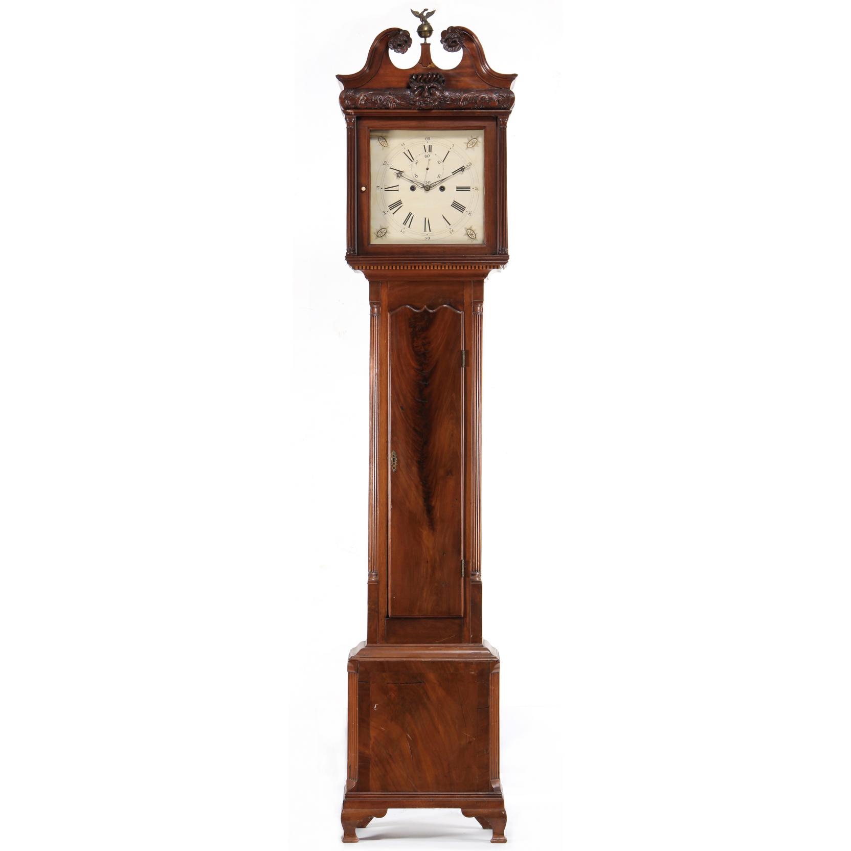 Appraisal: American Chippendale Tall Clock late th century mahogany poplar and