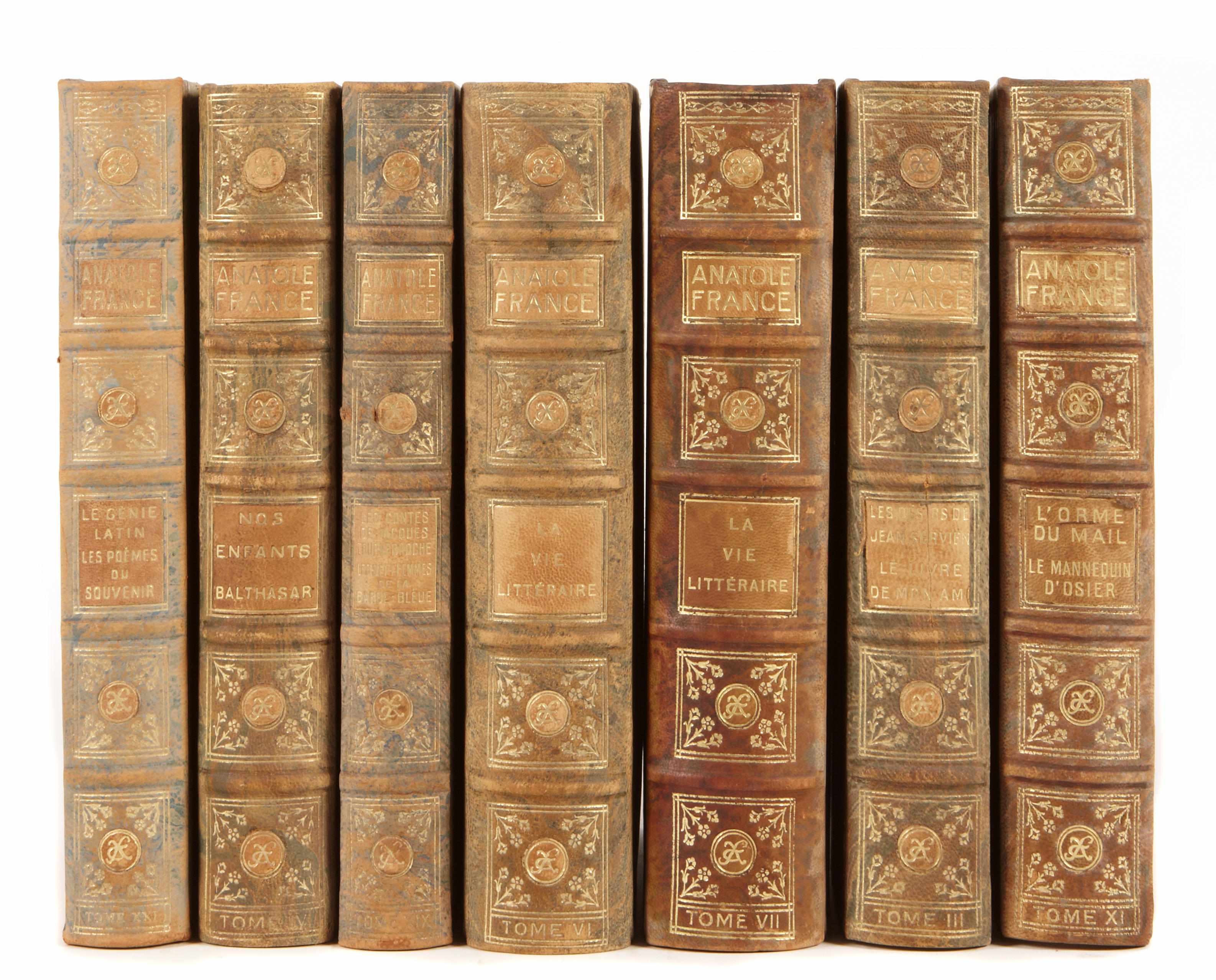 Appraisal: TH CENTURY FRENCH BINDINGS volumes vo half calf over marbled