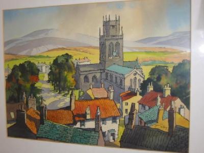 Appraisal: JAMES PRIDDEY Village Scene signed x framed