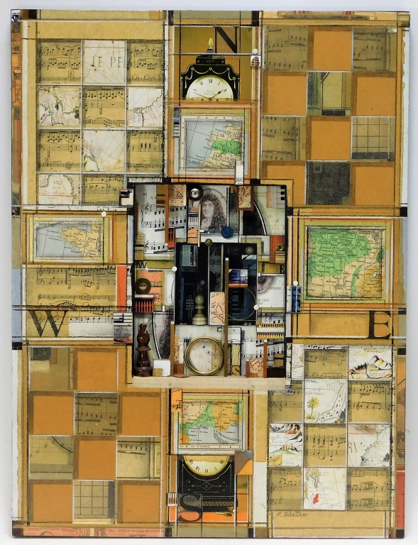 Appraisal: RODERICK SLATER FOUND OBJECT MIXED MEDIA PAINTING United States -