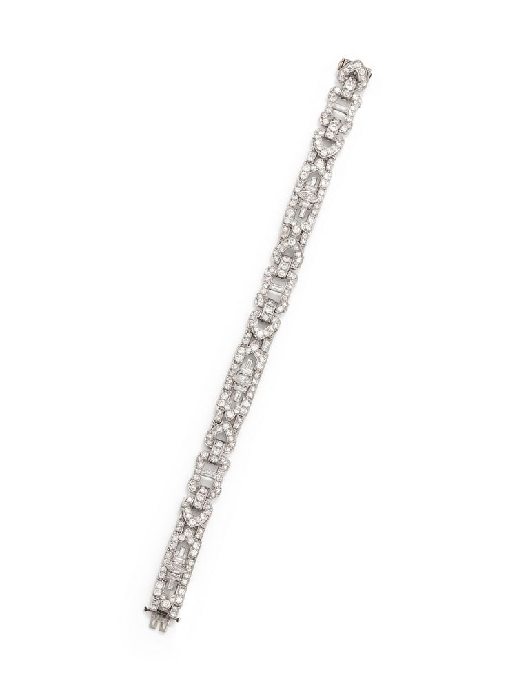 Appraisal: ART DECO DIAMOND BRACELET ART DECO DIAMOND BRACELET Containing three