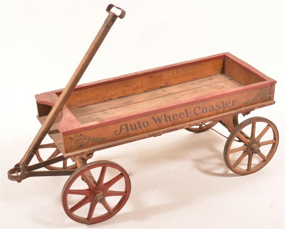 Appraisal: Auto Wheel-Coaster Painted Wooden Wagon Auto Wheel-Coaster Painted Wooden Wagon