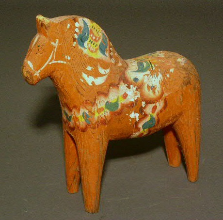 Appraisal: Swedish carved horse with paint decoration h x l x