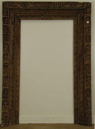 Appraisal: Indian Carved Hardwood Door Frame ft in x ft in