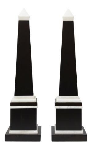 Appraisal: pair Wood and stone obelisks Oscar de la Renta HOME