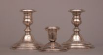 Appraisal: Pair of Gorham Candlesticks Two weighted short decorative American Sterling