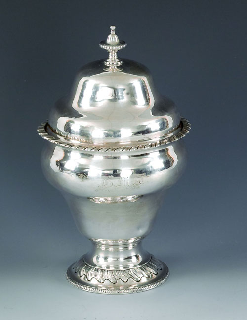 Appraisal: Philadelphia silver covered sugar late th c bearing the touch