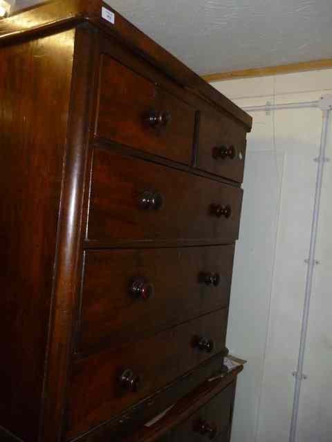 Appraisal: A VICTORIAN MAHOGANY CHEST of two short and three long