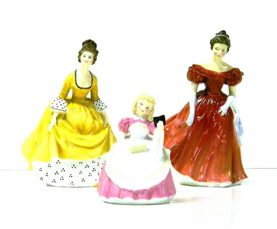 Appraisal: Three pieces of Royal Doulton including Coralie RD brunette in