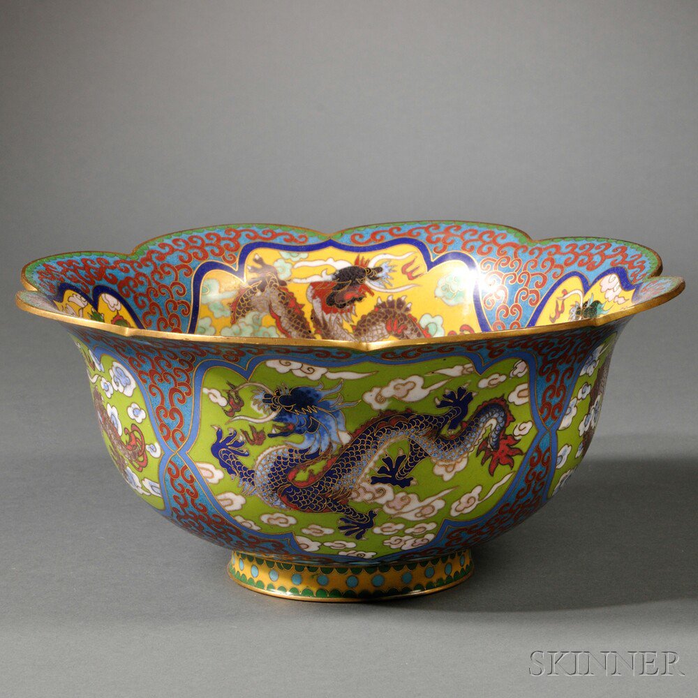 Appraisal: Cloisonne Enameled Bowl China rising from a short foot to