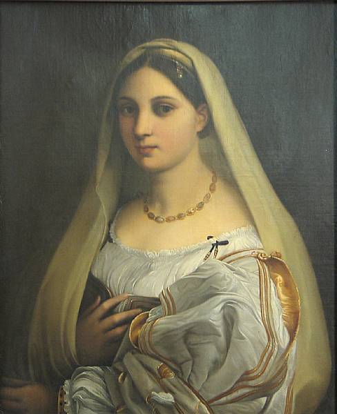 Appraisal: After Raffaello Sanzio called Raphael La donna velata oil on