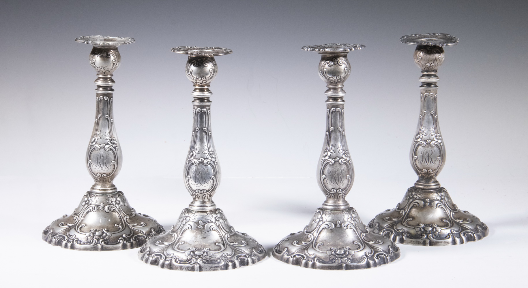 Appraisal: GORHAM STERLING CHANTILLY-GRAND CANDLESTICKS Set of Gorham Weighted Silver Candlesticks