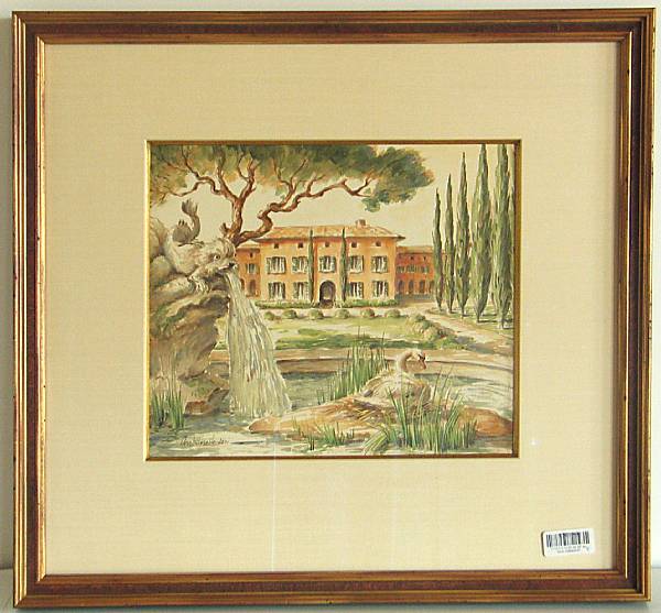 Appraisal: Eight framed watercolor on paper of Italianate vistas Antoinette von