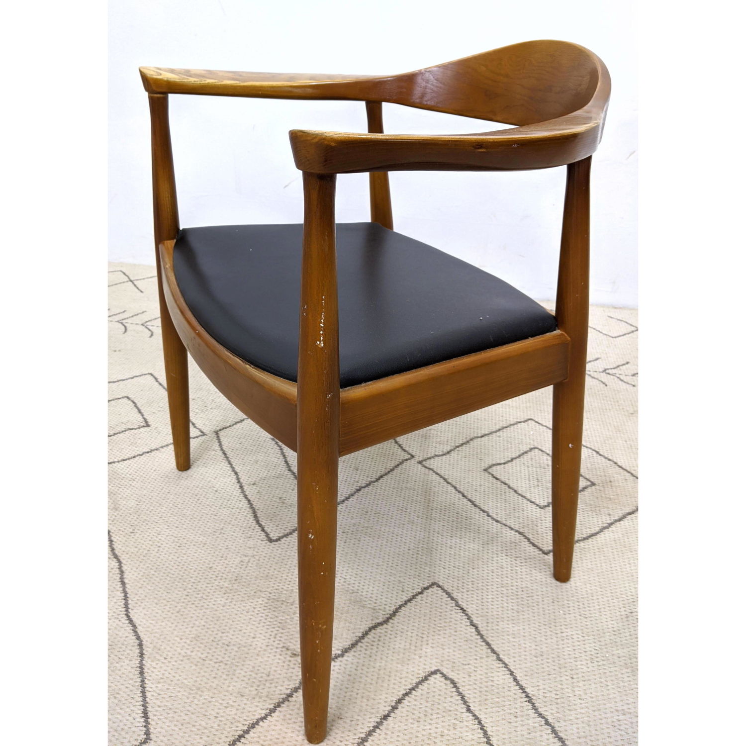 Appraisal: Wegner Style Arm Chair Curved Back Dimensions H inches W