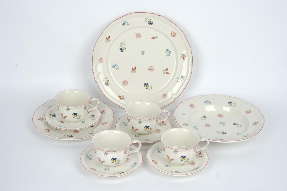 Appraisal: ASSEMBLED VILLEROY BOCH PORCELAIN SERVICEprinted factory marks comprising Petite Fleur