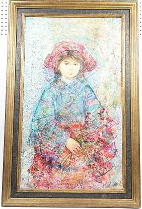 Appraisal: EDNA HIBEL AMERICAN - Portrait of a Young Girl Signed