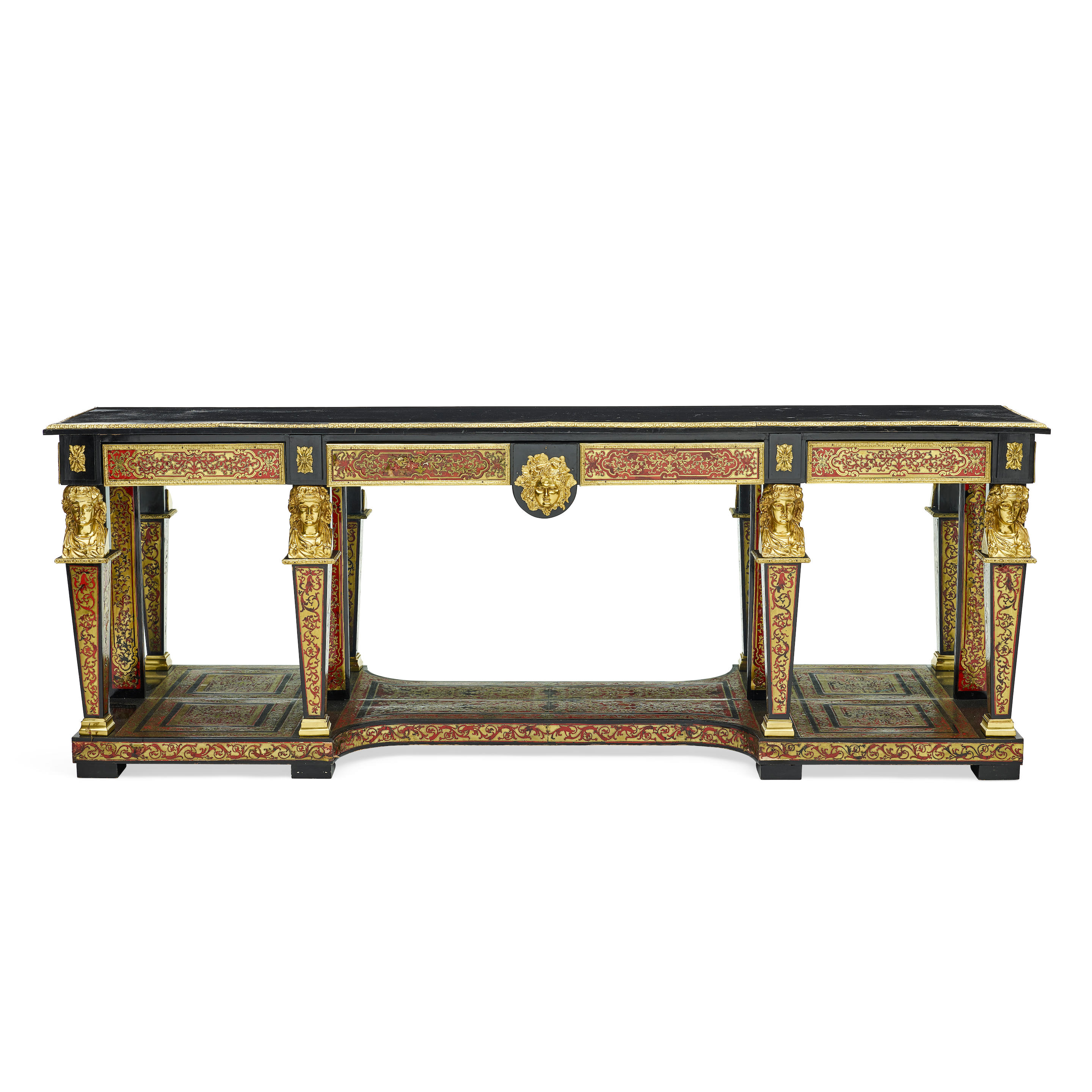 Appraisal: A NAPOLEON III GILT BRONZE MOUNTED AND BOULLE STYLE DECORATED