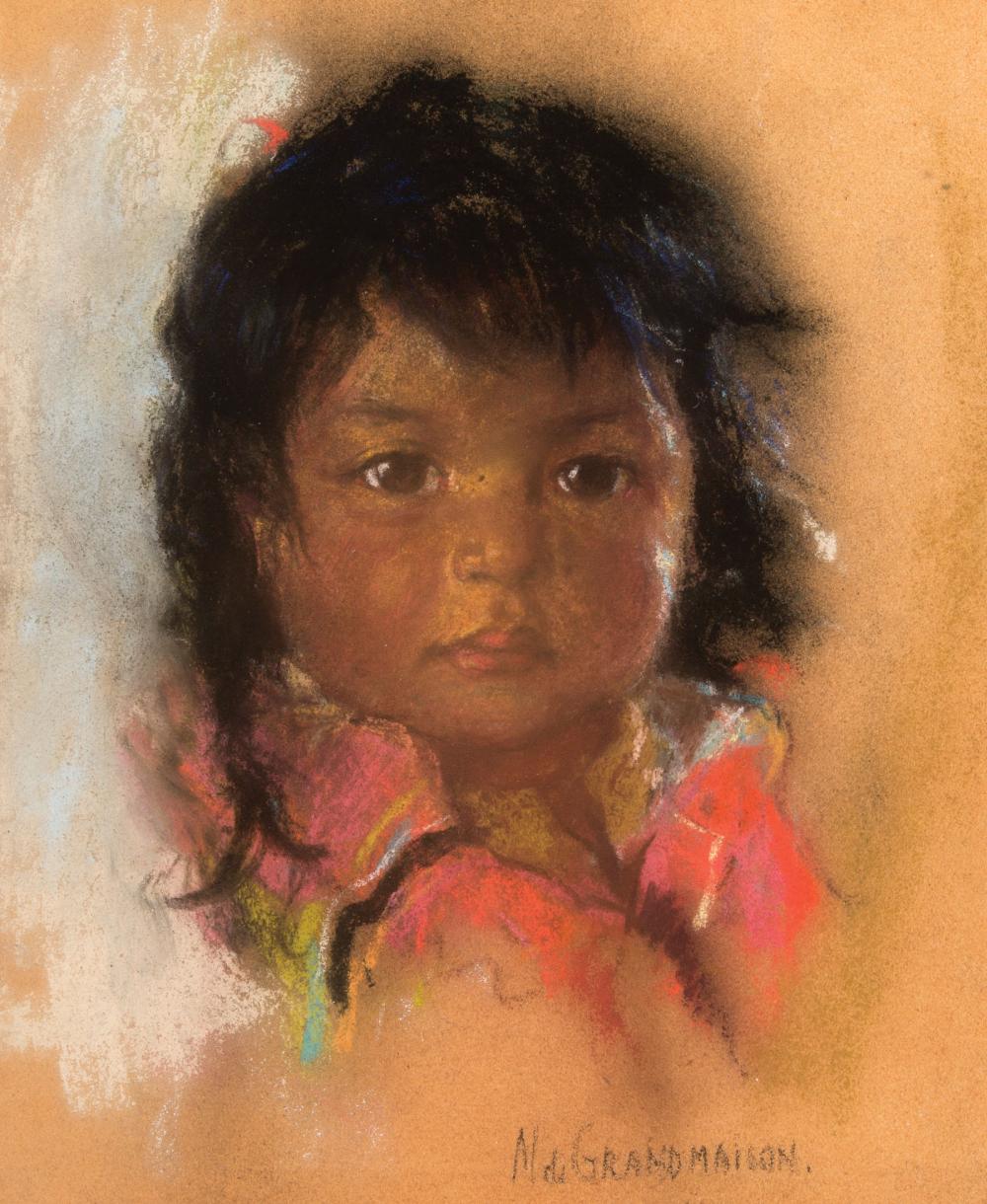 Appraisal: Nicholas de Grandmaison Russian Canadian - Blackfoot Child pastel on