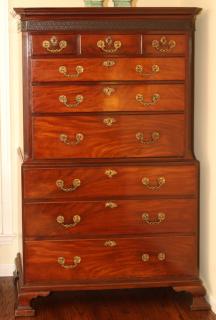 Appraisal: GEORGE II MAHOGANY CHEST-ON-CHEST C GEORGE II MAHOGANY CHEST-ON-CHEST C