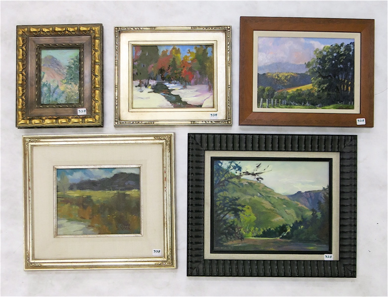 Appraisal: FIVE IMPRESSIONIST LANDSCAPES OILS ON CANVAS OR BOARD Ken Roth