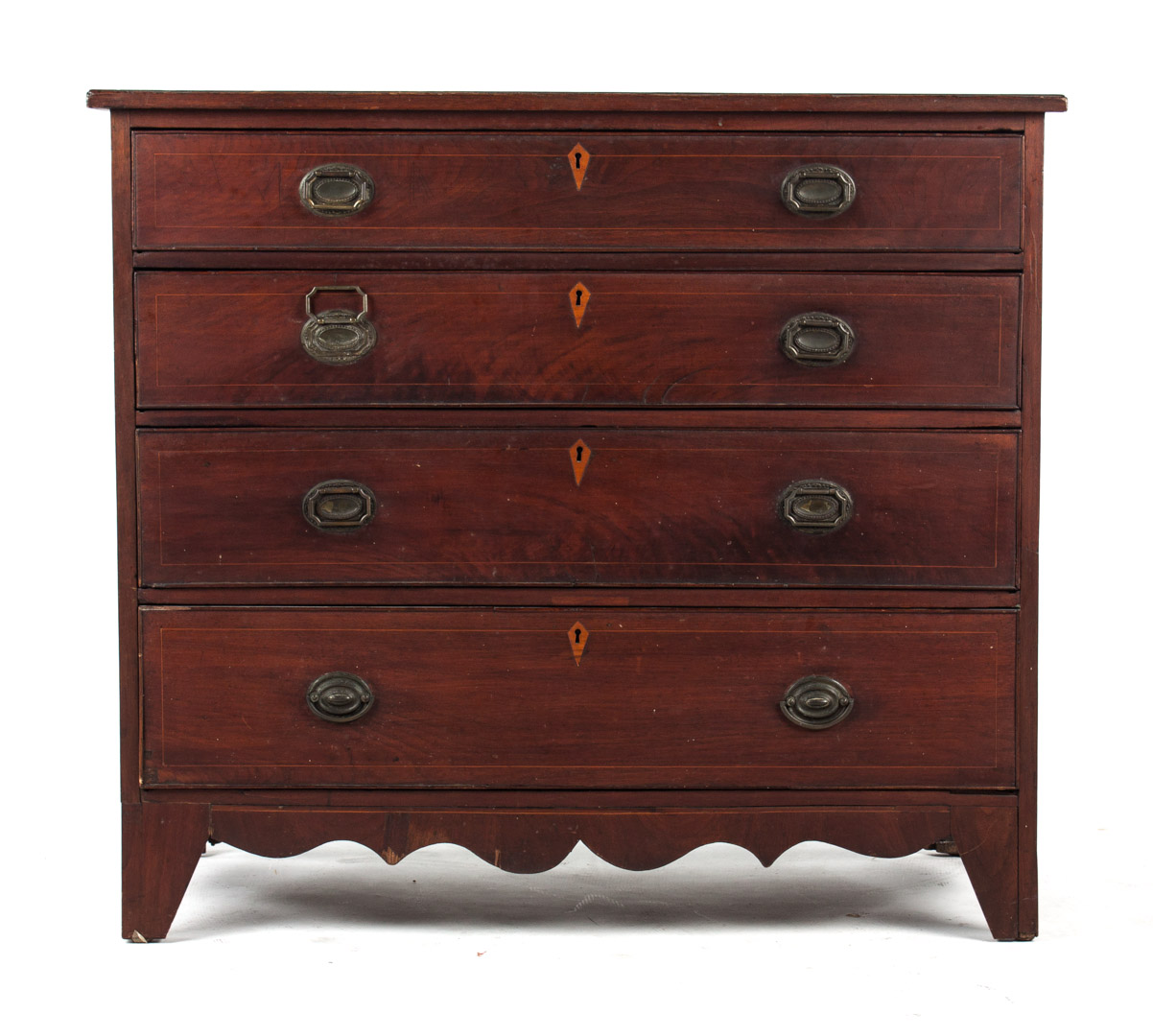 Appraisal: Federal inlaid mahogany chest of drawers Maryland circa string inlay