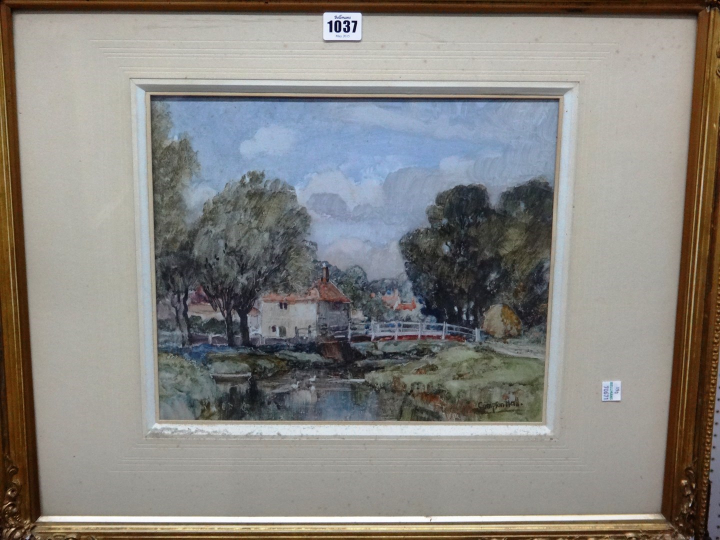 Appraisal: Compton Hall - The old bridge at Alfriston watercolour signed