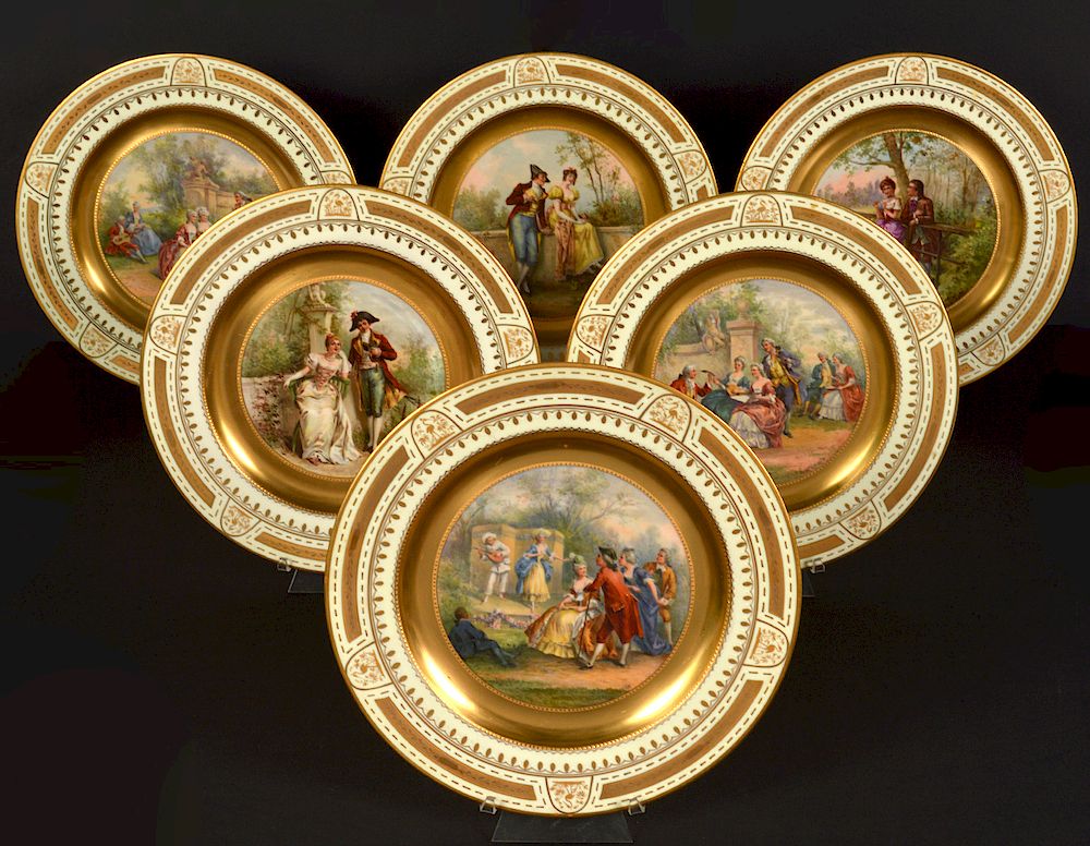 Appraisal: Set of Signed Royal Vienna Plates signed and titled hand