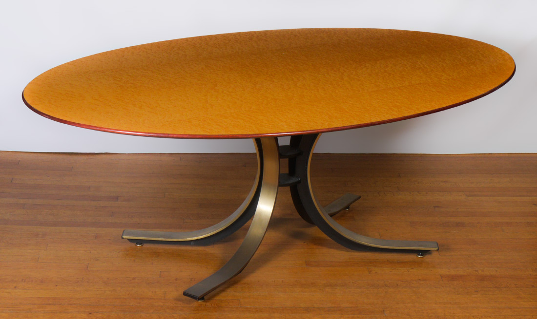 Appraisal: OSVALDO BORSANI FOR STOW DAVIS DINING TABLE Stainless steel sculptural