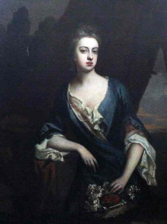 Appraisal: John Verelst - oil on canvas Portrait of Lady Rachell