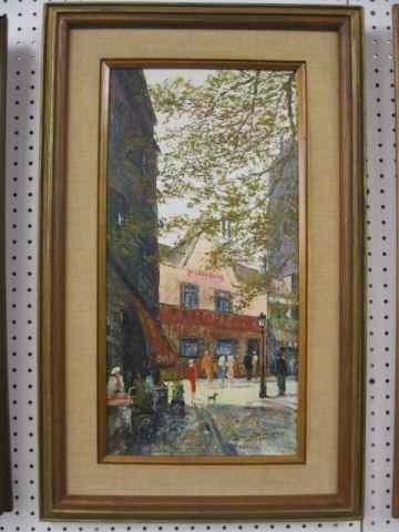 Appraisal: Parisan Street Scene signed illegibly oil on canvas image area