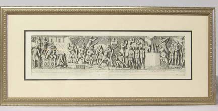 Appraisal: Four framed black white engravings of Trajan's column bartoli rome