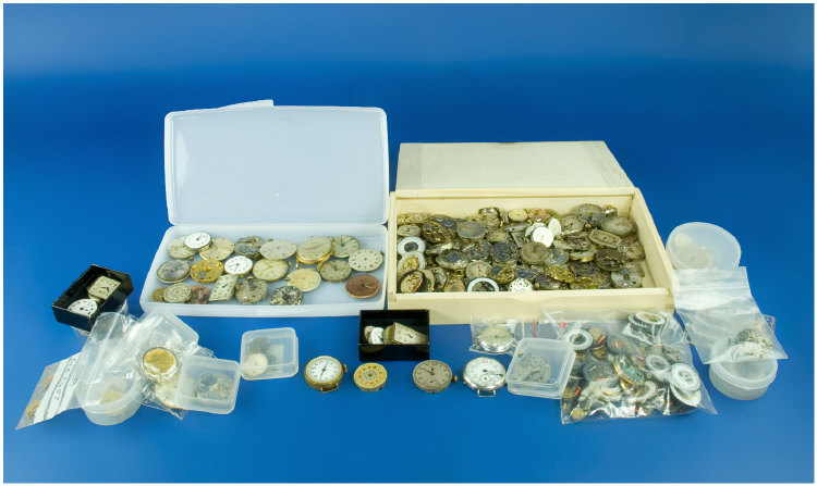 Appraisal: Box Containing A Quantity Of Watch Movements Whole Part