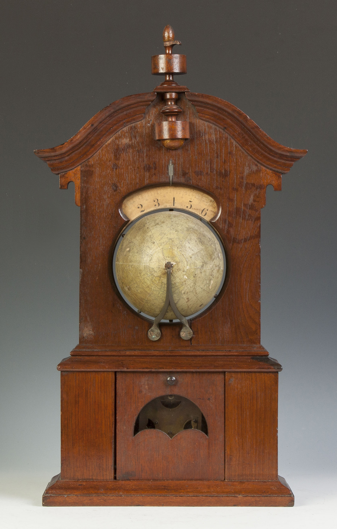 Appraisal: Timby Solar Clock Mahogany case missing drop finials chip to