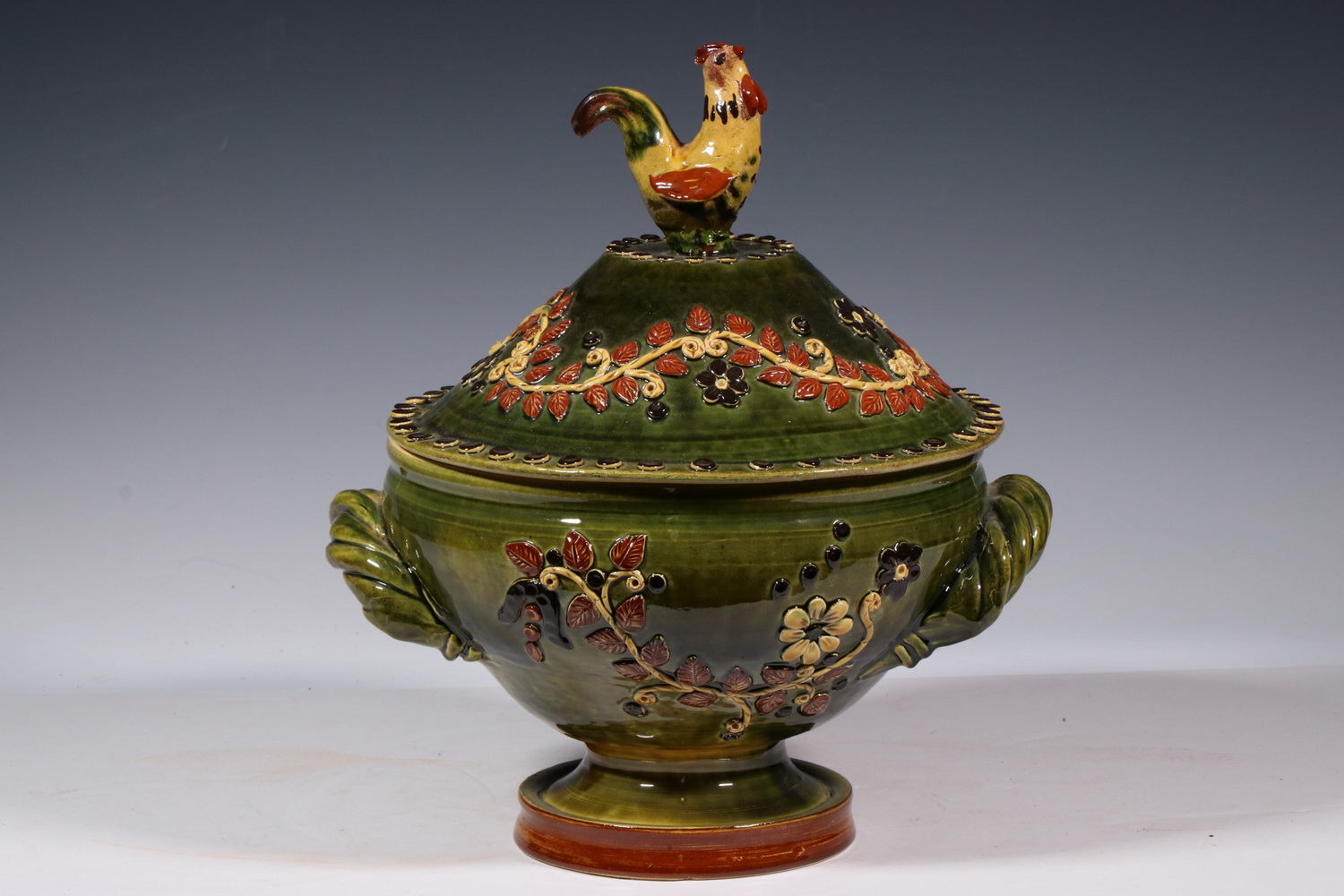 Appraisal: SOUFFLENHEIM FRENCH POTTERY TUREEN BY G WEHRLING Large Alsatian Pottery