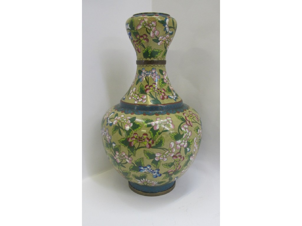 Appraisal: Chinese cloisonne gourd shaped vase