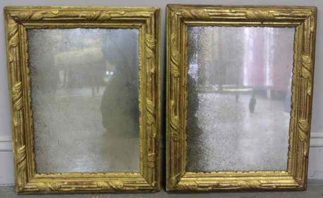 Appraisal: Pair of French Giltwood Framed Mirrors From a New Canaan