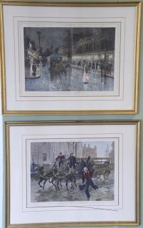 Appraisal: Set of four Harper's Weekly double page hand colored lithographs