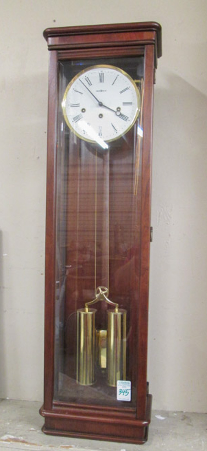 Appraisal: TWO-WEIGHT REGULATOR WALL CLOCK Howard Miller Clock Co Milan model