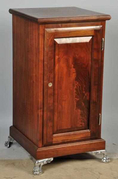 Appraisal: Wooden Slot Machine Stand Description With chrome claw feet Includes