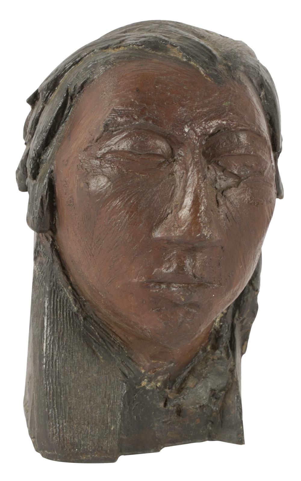 Appraisal: BARBARA BERETICH - FEMALE HEADbronze signed Provenance The Estate of