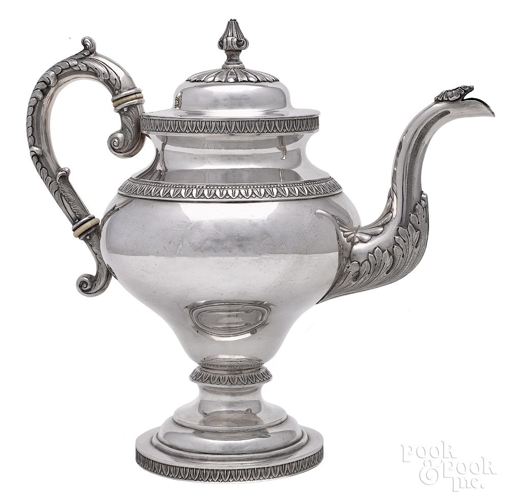 Appraisal: Philadelphia coin silver coffee pot Exclusive on Bidsquare Philadelphia coin