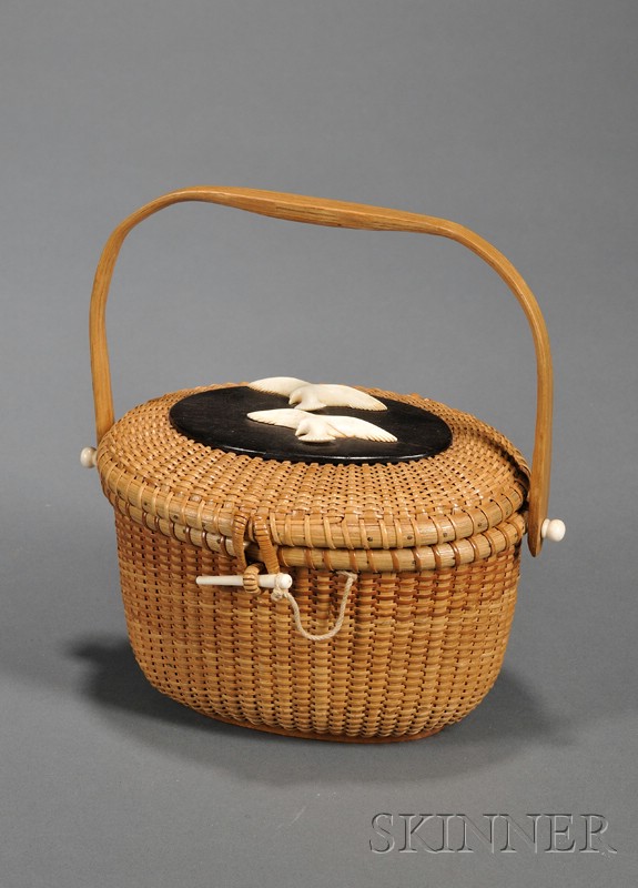 Appraisal: Nantucket Friendship Basket Purse Jose Formoso Reyes Nantucket Massachusetts c