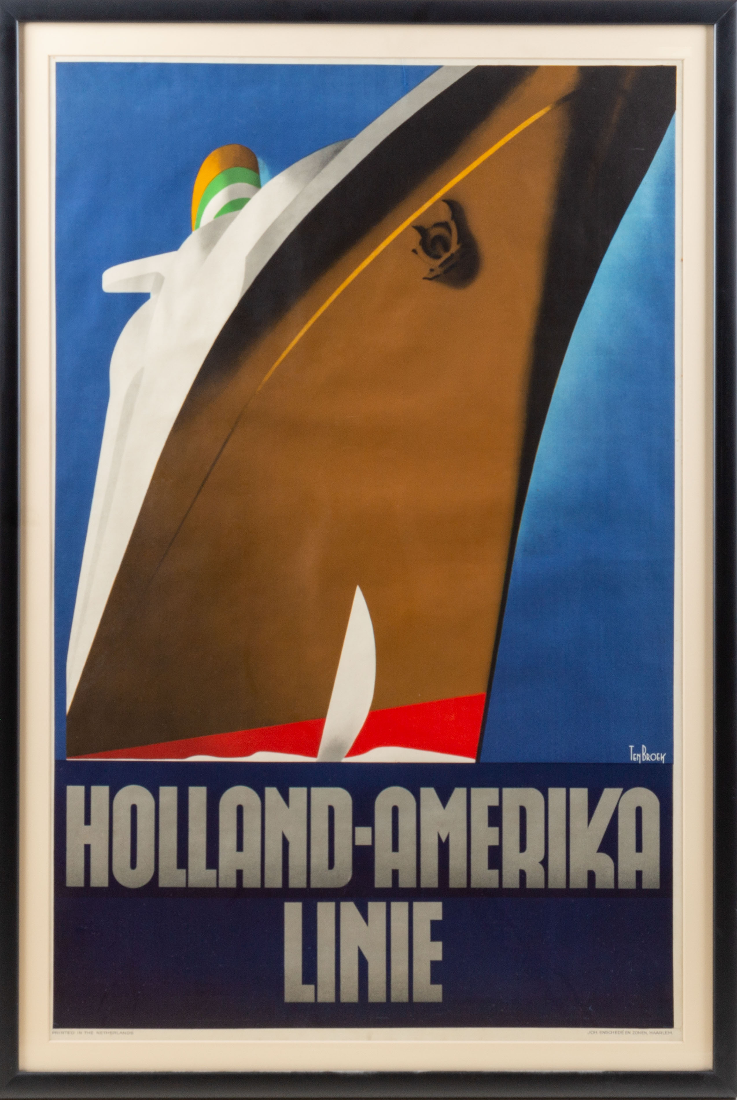 Appraisal: WILLIAM FREDERICK TEN BROEK B HOLLAND-AMERIKA LINIE lithograph in colors