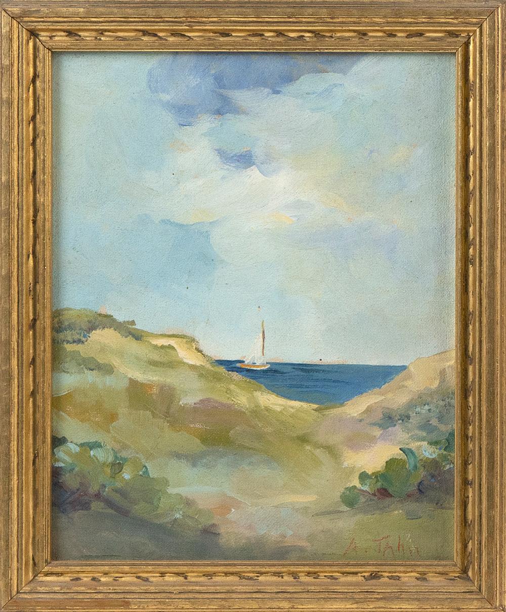 Appraisal: AMERICAN SCHOOL MID- TH CENTURY SAILBOAT AS SEEN THROUGH THE