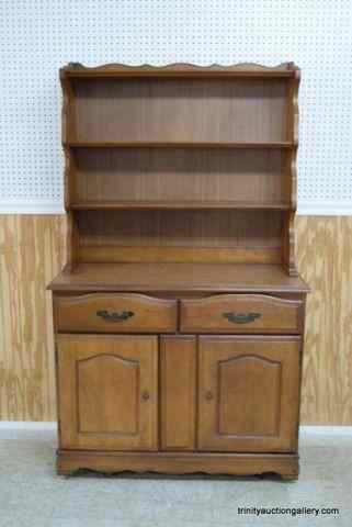 Appraisal: Vintage Maple Open China Hutch CabinetNot marked and unknown as