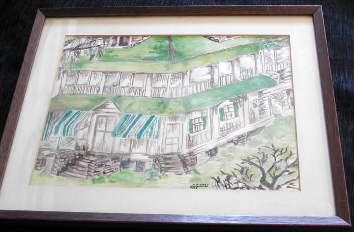 Appraisal: American School th Century View of a Country Home watercolor