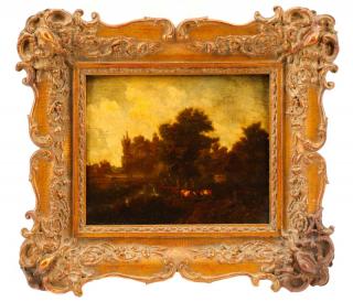 Appraisal: British School Pastoral Landscape Oil British School Pastoral Landscape -