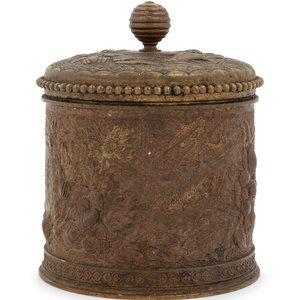 Appraisal: A Tiffany Co Bronze Lidded Box th Century marked Tiffany