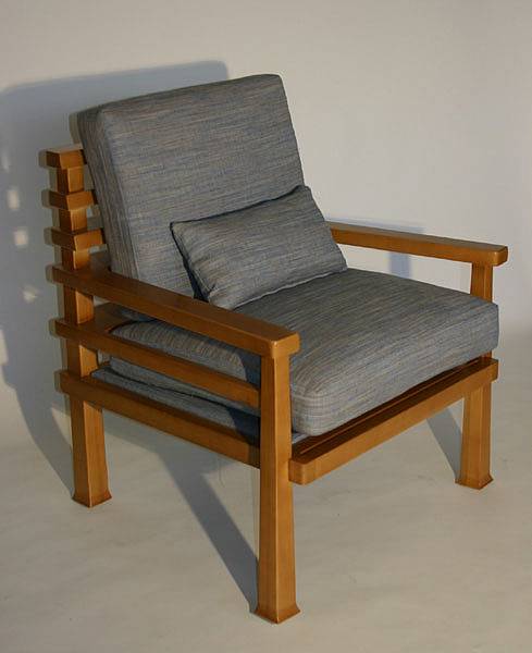 Appraisal: A 'Linea' Modern maple lounge chair height in width in