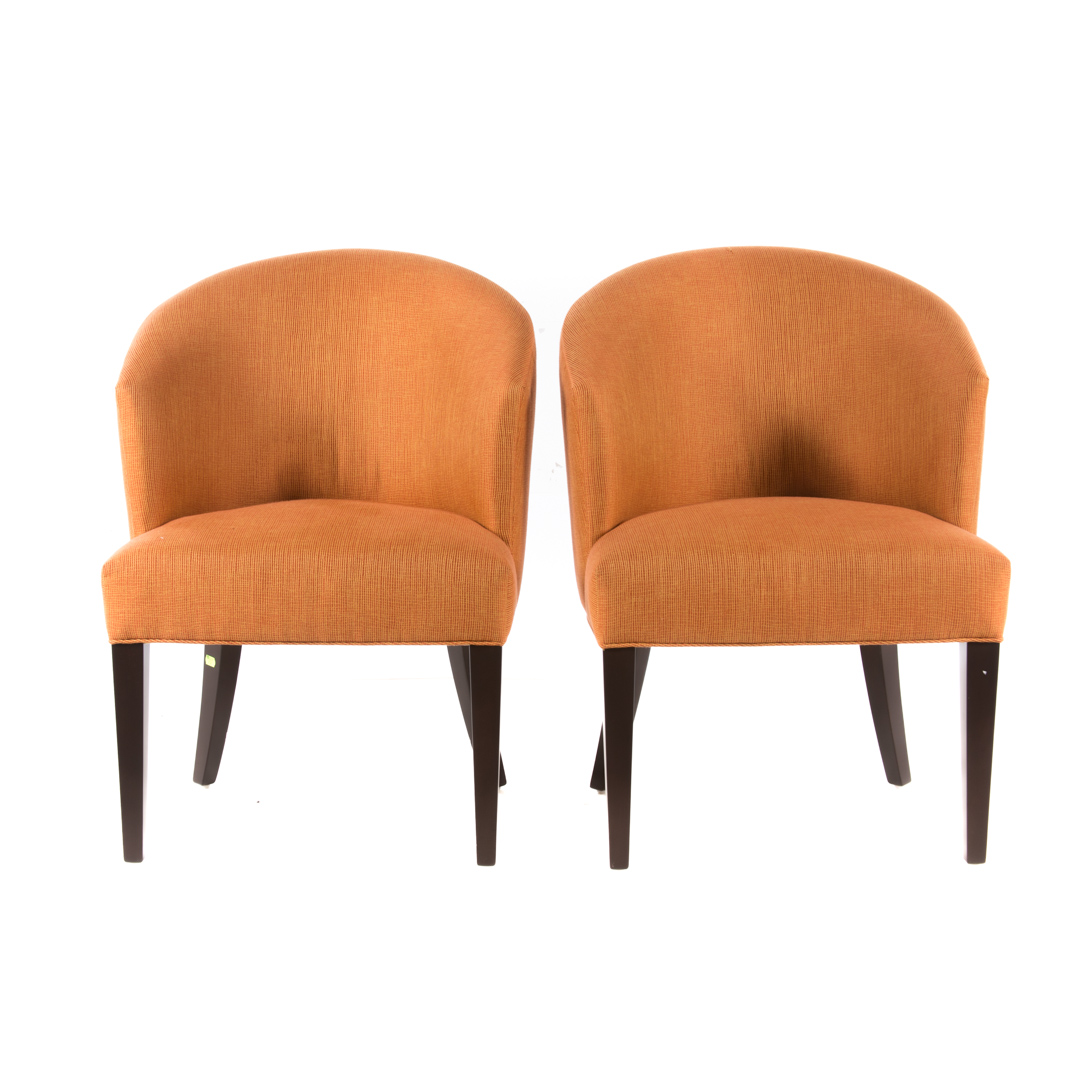 Appraisal: Pair of upholstered St Clair dining chairs designed by Rita